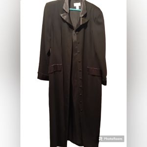 Talbot's size 14 Dressy Black Long Rain Coat women's